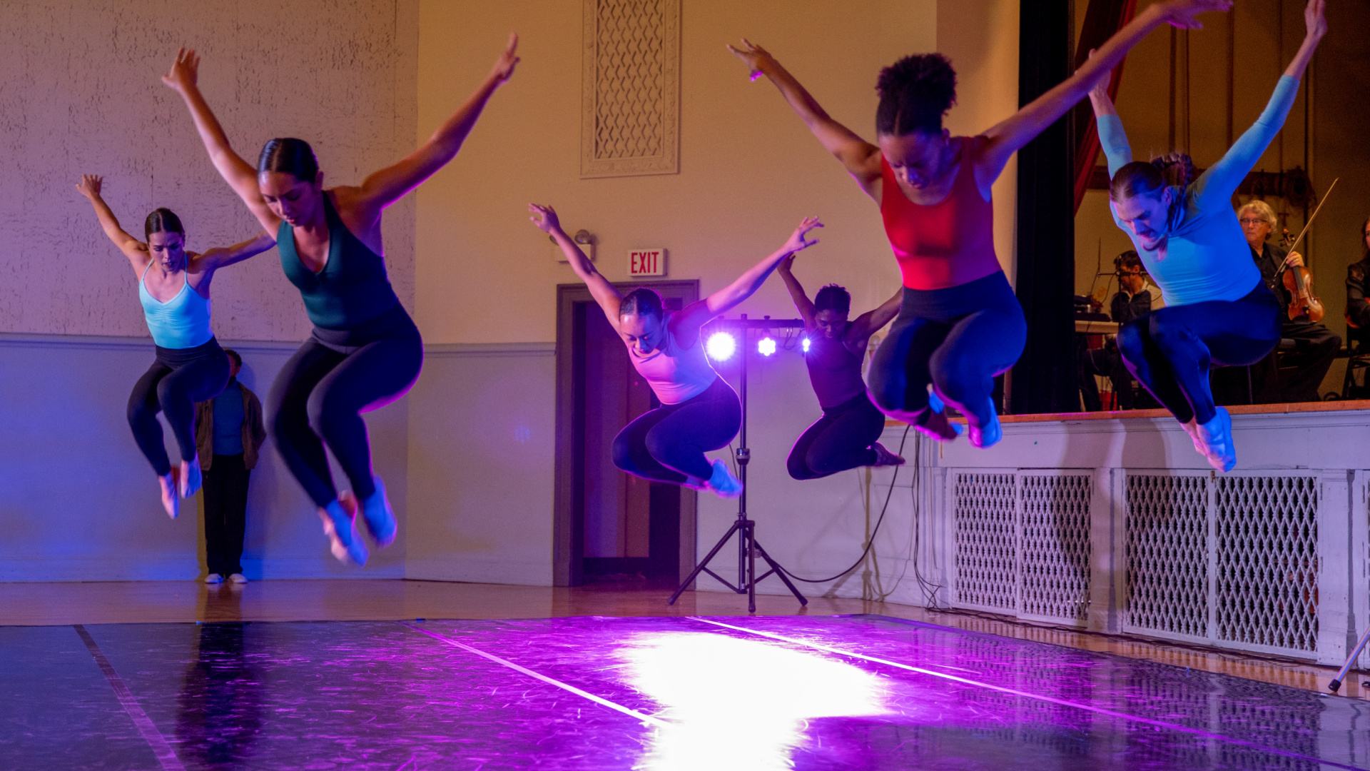 Dancers in midair